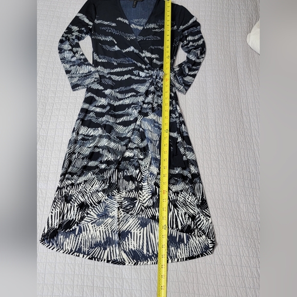BCBGMAXAZRIA Adele Navy Wrap Dress Women's Size XS - Picture 8 of 10